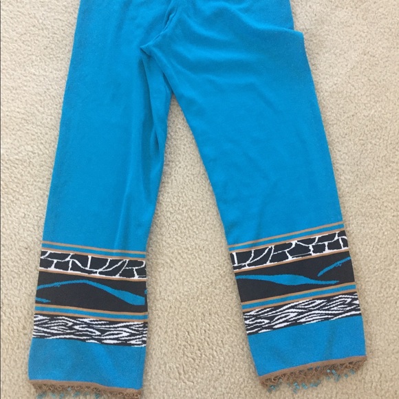 Ali Miles Turquoise Beaded Hi Waist Pants S - Picture 6 of 8